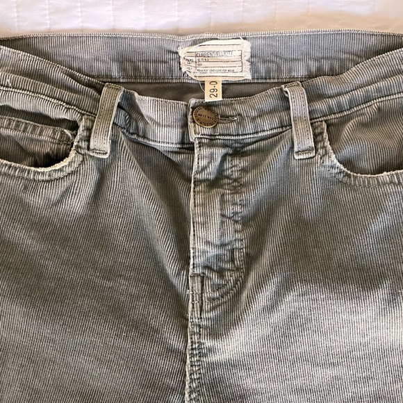 Current/Elliott Corduroy The Kick Jean Cropped in Washed Gray Frayed Hem Sz 29 - Picture 4 of 7